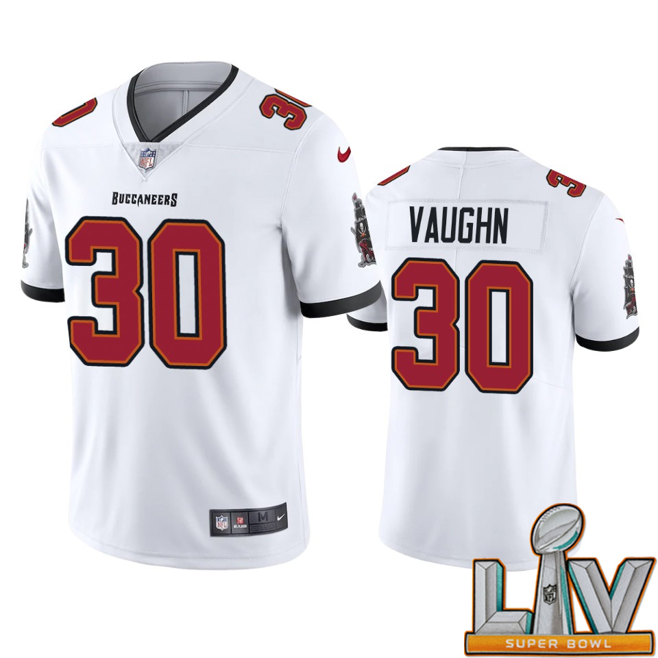 Super Bowl LV 2021 Tampa Bay Buccaneers Men Nike NFL #30 Vaughn White Vapor Limited Jersey
